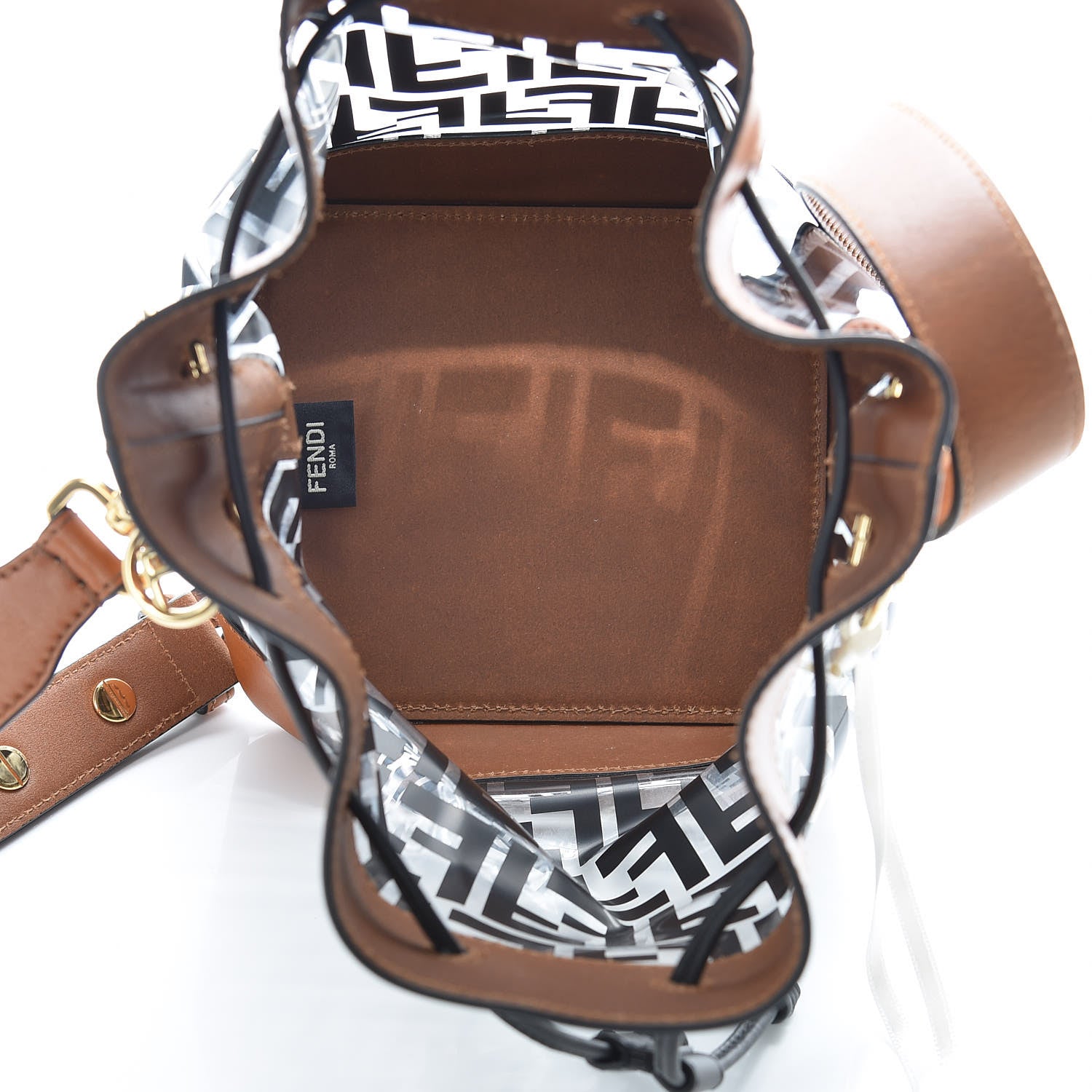 Fendi TPU FF Vitello Aura F is Fendi Grande Mon Tresor Bucket Bag Black Cuoio 5 of 9
