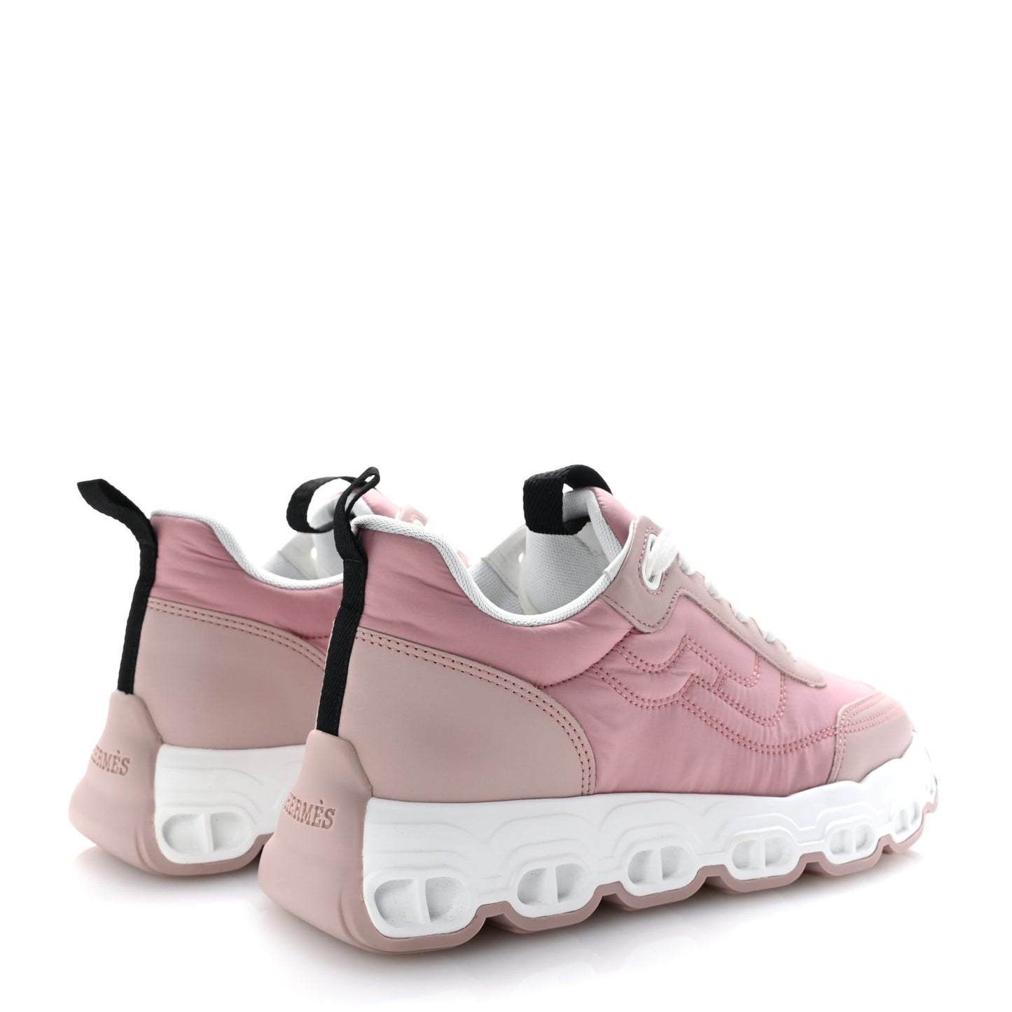 Parachute Fabric Calfskin Impulse Sneakers 37 Rose Porcelaine