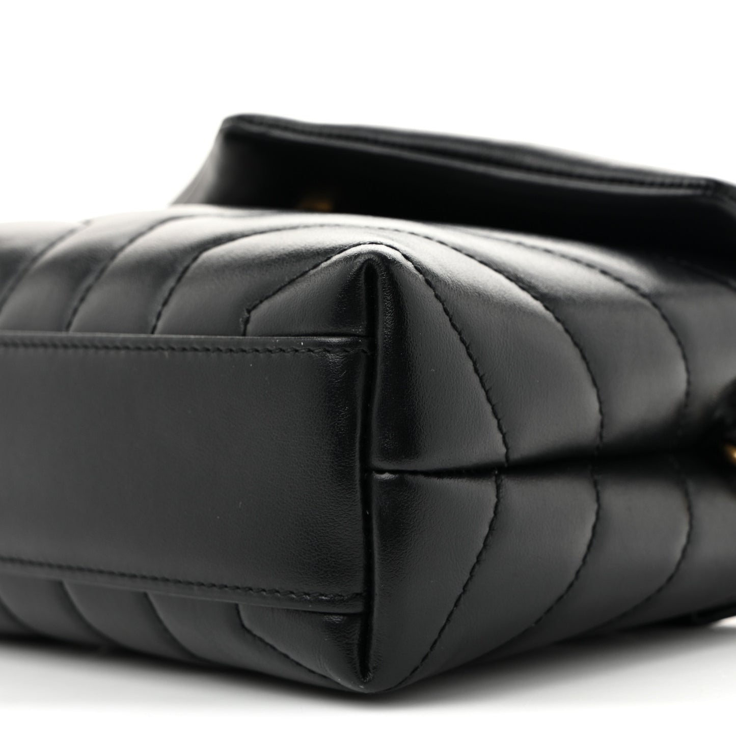 Calfskin Y Quilted Monogram Toy Loulou Crossbody Bag Black