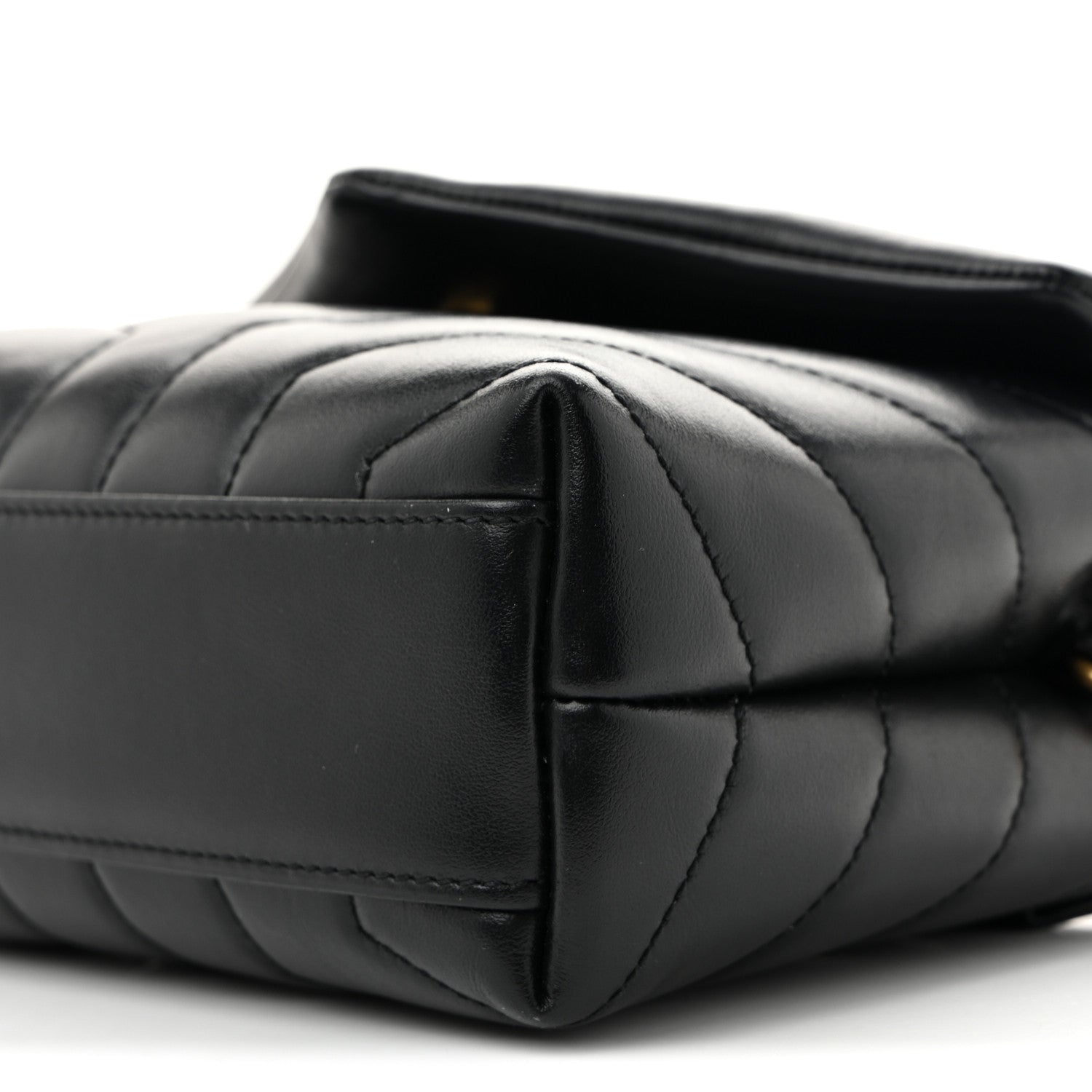 Saint Laurent Calfskin Y Quilted Monogram Toy Loulou Crossbody Bag Black 10 of 12