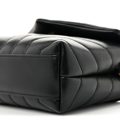Saint Laurent Calfskin Y Quilted Monogram Toy Loulou Crossbody Bag Black 10 of 12