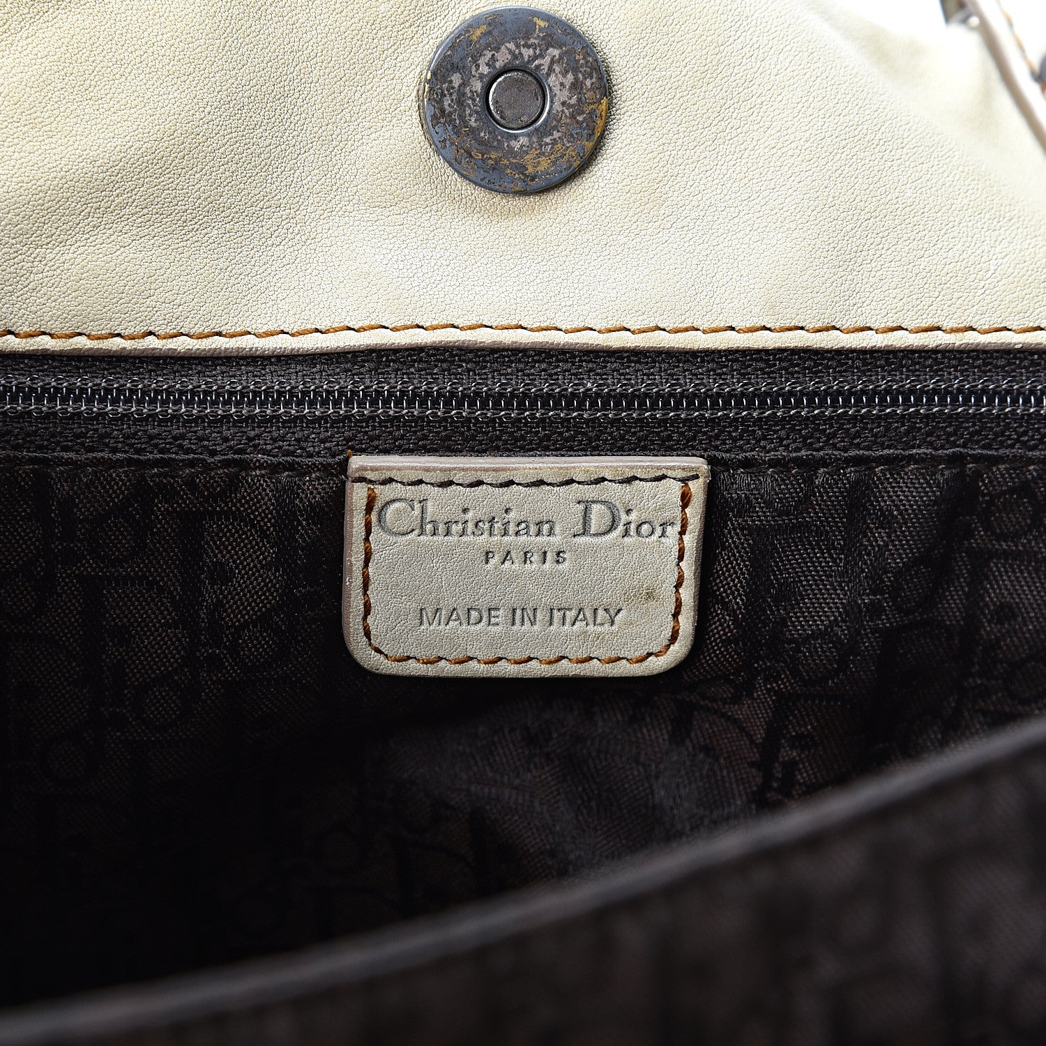 Christian Dior Calfskin Medium Gaucho Double Saddle Bag Ivory 5 of 12