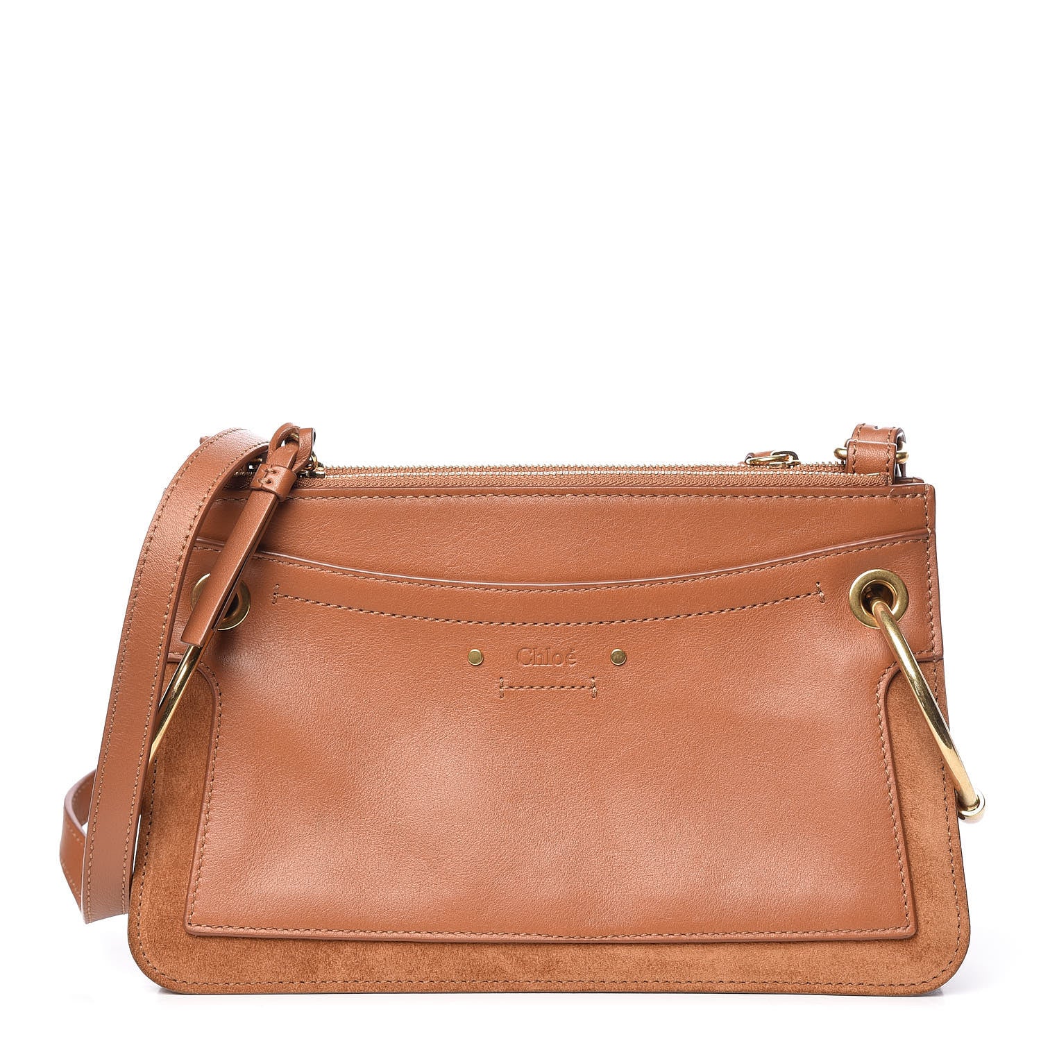 Chloe Calfskin Suede Small Roy Bag Caramel 1 of 10