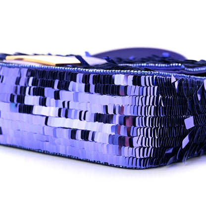 Fendi Sequin Paillettes Shiny Nappa Sex and the City Baguette Viola Purple Rain 9 of 9