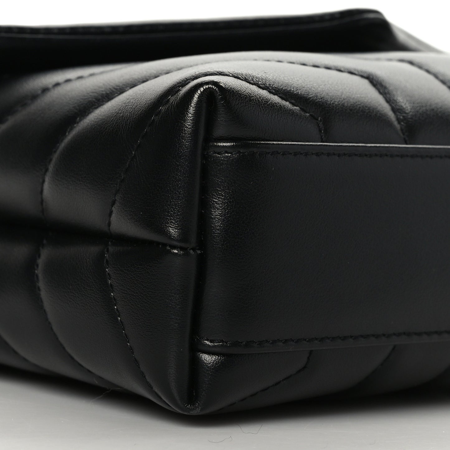 Calfskin Y Quilted Monogram Toy Loulou Crossbody Bag Black