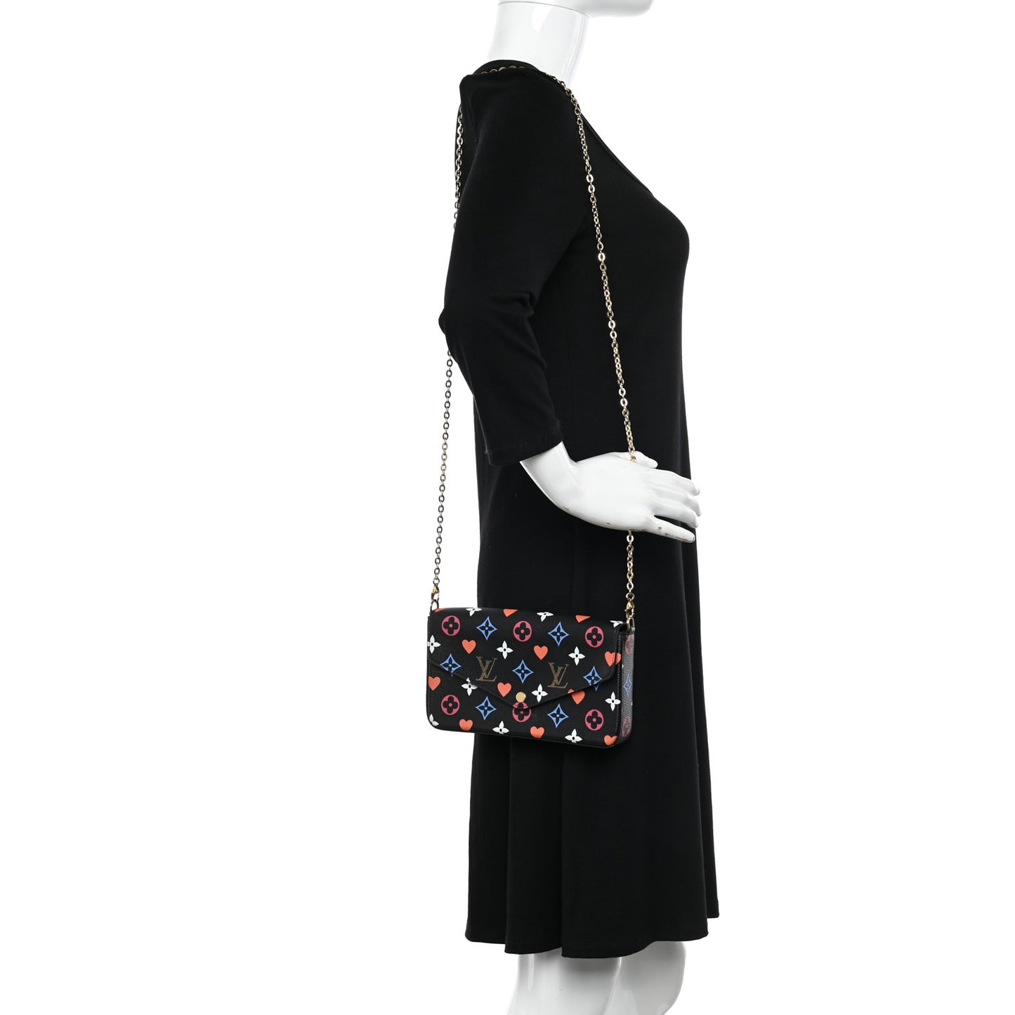 Game On Felicie Chain Wallet Black