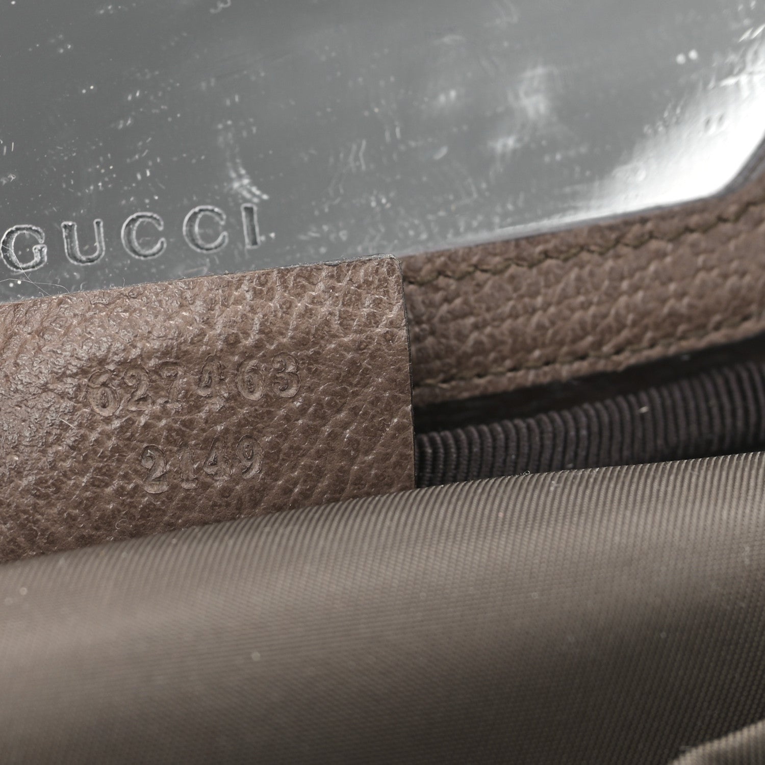 Gucci GG Supreme Monogram Textured Calfskin Web Ophidia Vanity Cosmetic Case Beige Ebony New Acero 6 of 9