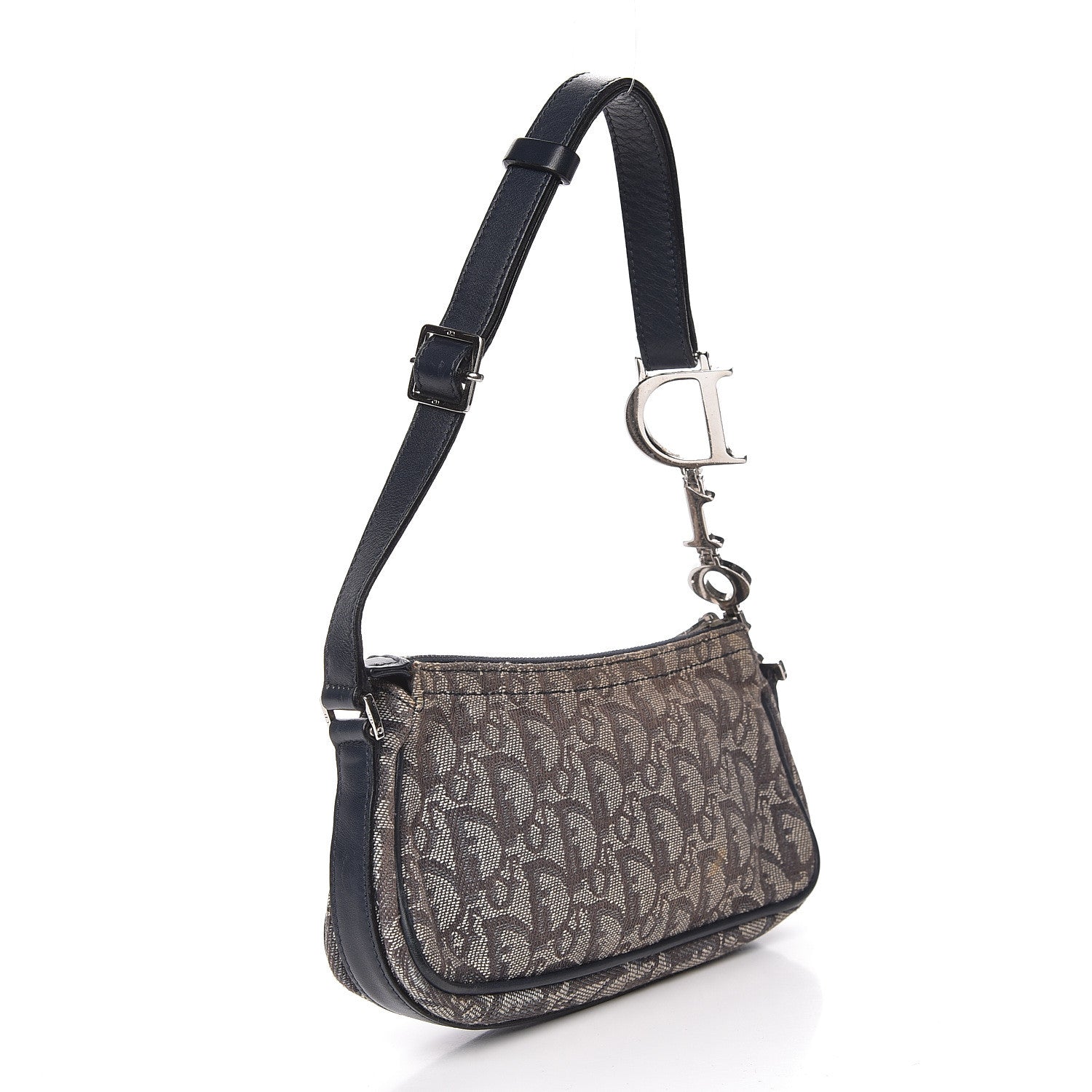 Christian Dior Monogram Shoulder Bag Pochette Blue 3 of 15