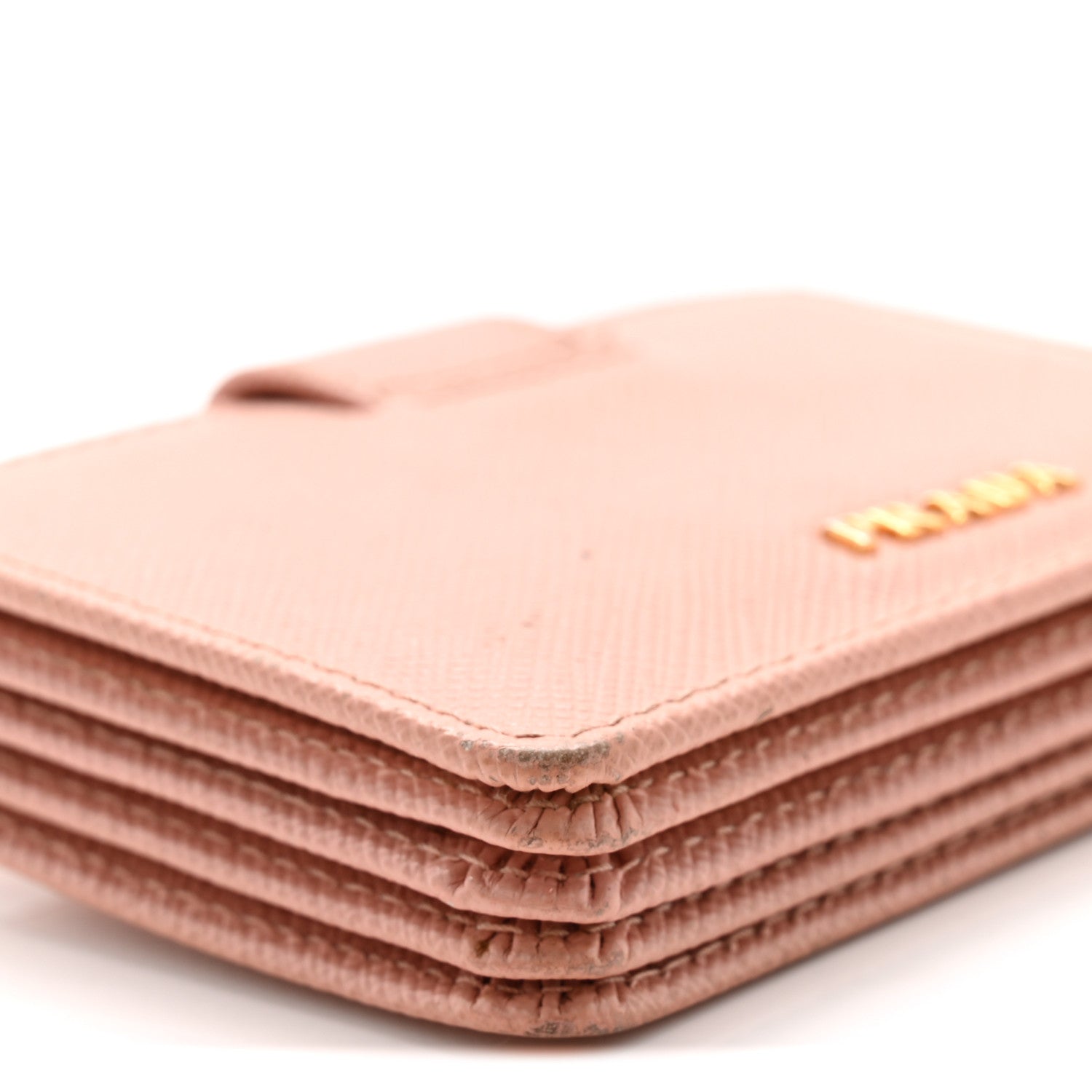 Prada Saffiano Metal Gusseted Card Holder Orchidea 7 of 11