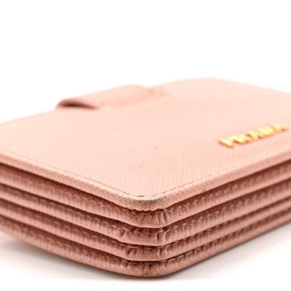 Prada Saffiano Metal Gusseted Card Holder Orchidea 7 of 11