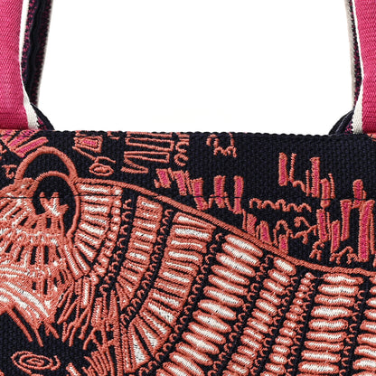 Christian Dior Canvas Embroidered Dior Animals Tiger Book Tote Deep Blue Fuchsia 8 of 11