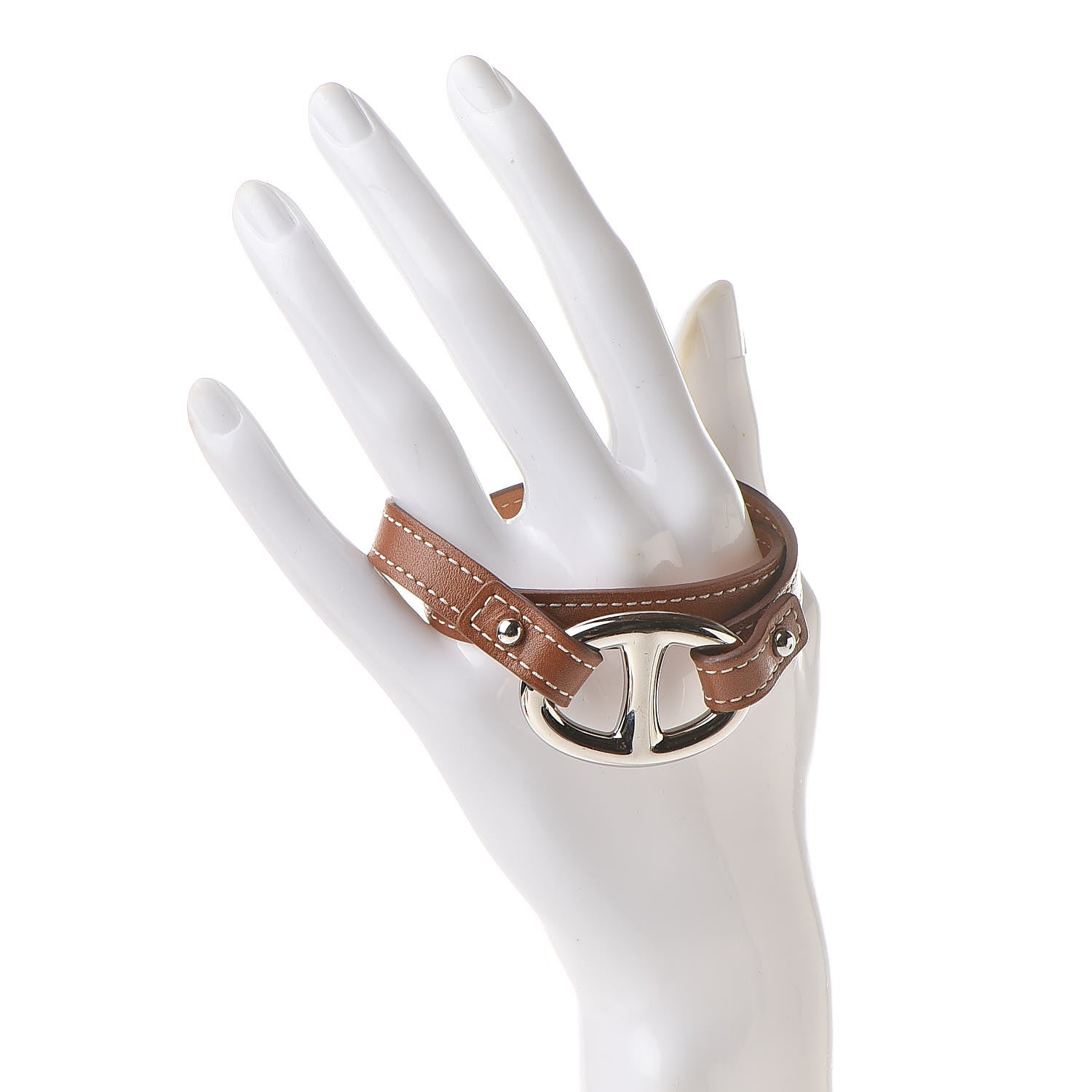 Hermes Natural Tadelakt Granville Double Tour Bracelet S Fauve 2 of 8