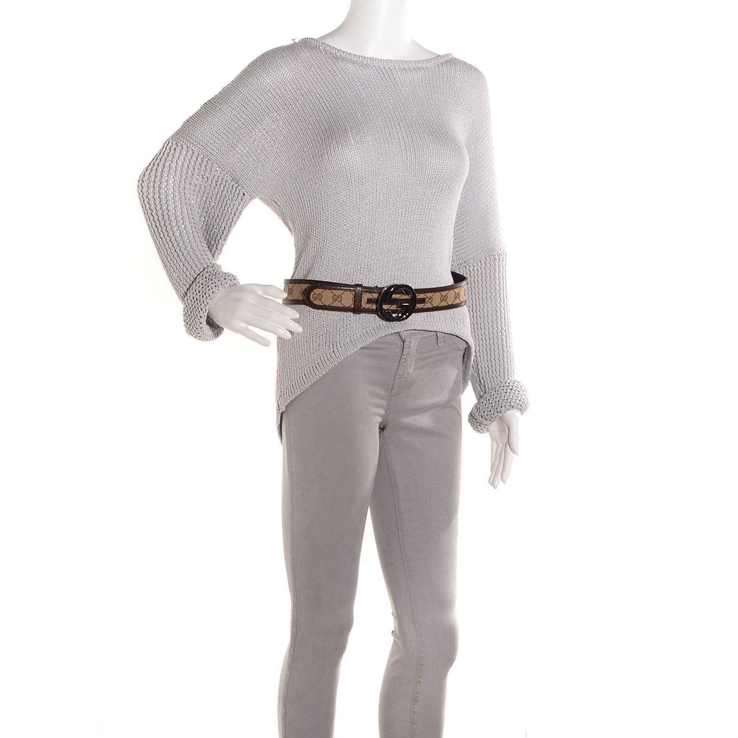 Leather Monogram Interlocking G Belt 90 36 Dark Brown