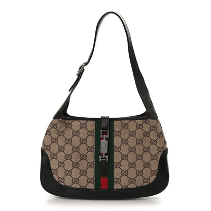 Gucci Monogram Web Small Jackie O Hobo Dark Brown 1 of 11