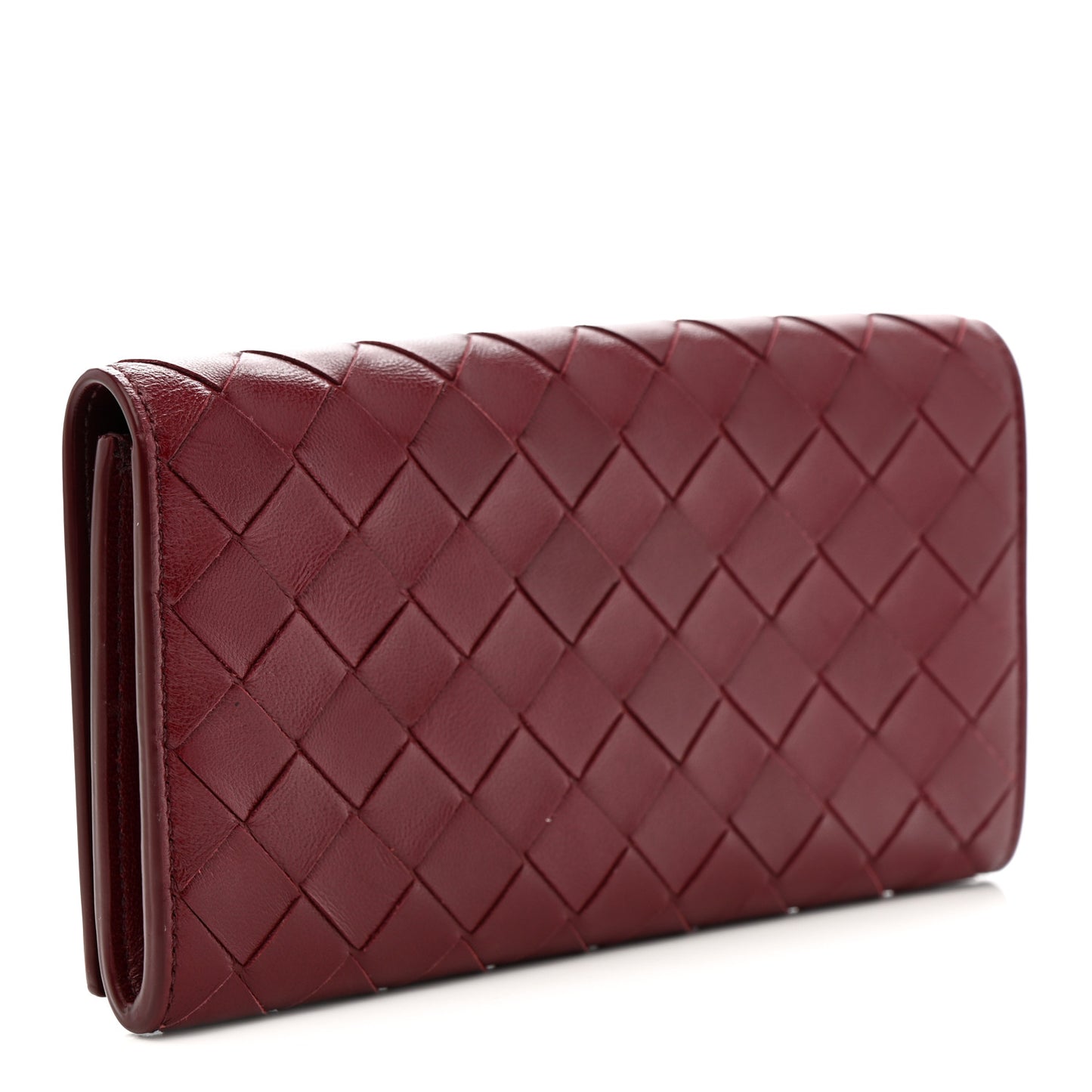 Nappa Intrecciato Flap Wallet Bordeaux