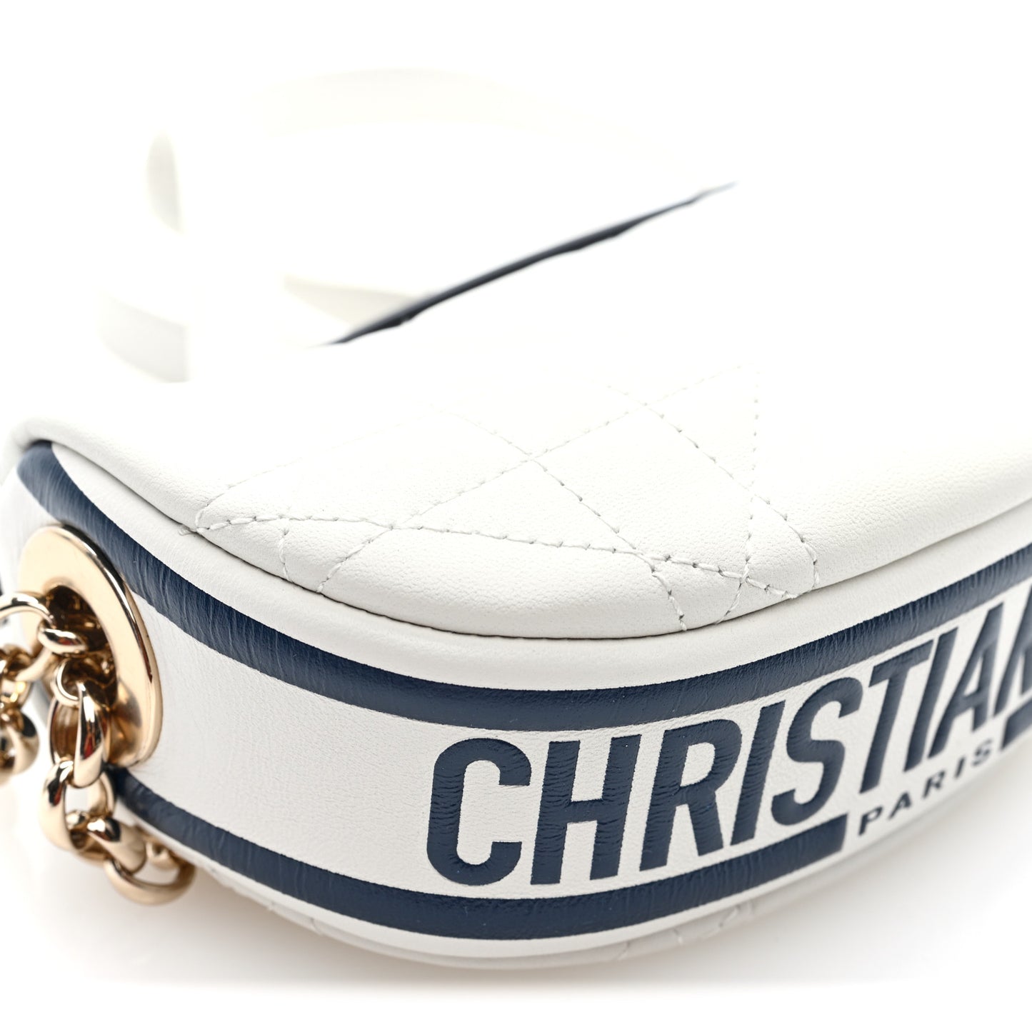 Lambskin Cannage Micro Dior Vibe Hobo Bag White