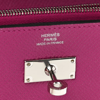 Hermes Epsom Kelly Longue Wallet Rose Pourpre 6 of 8