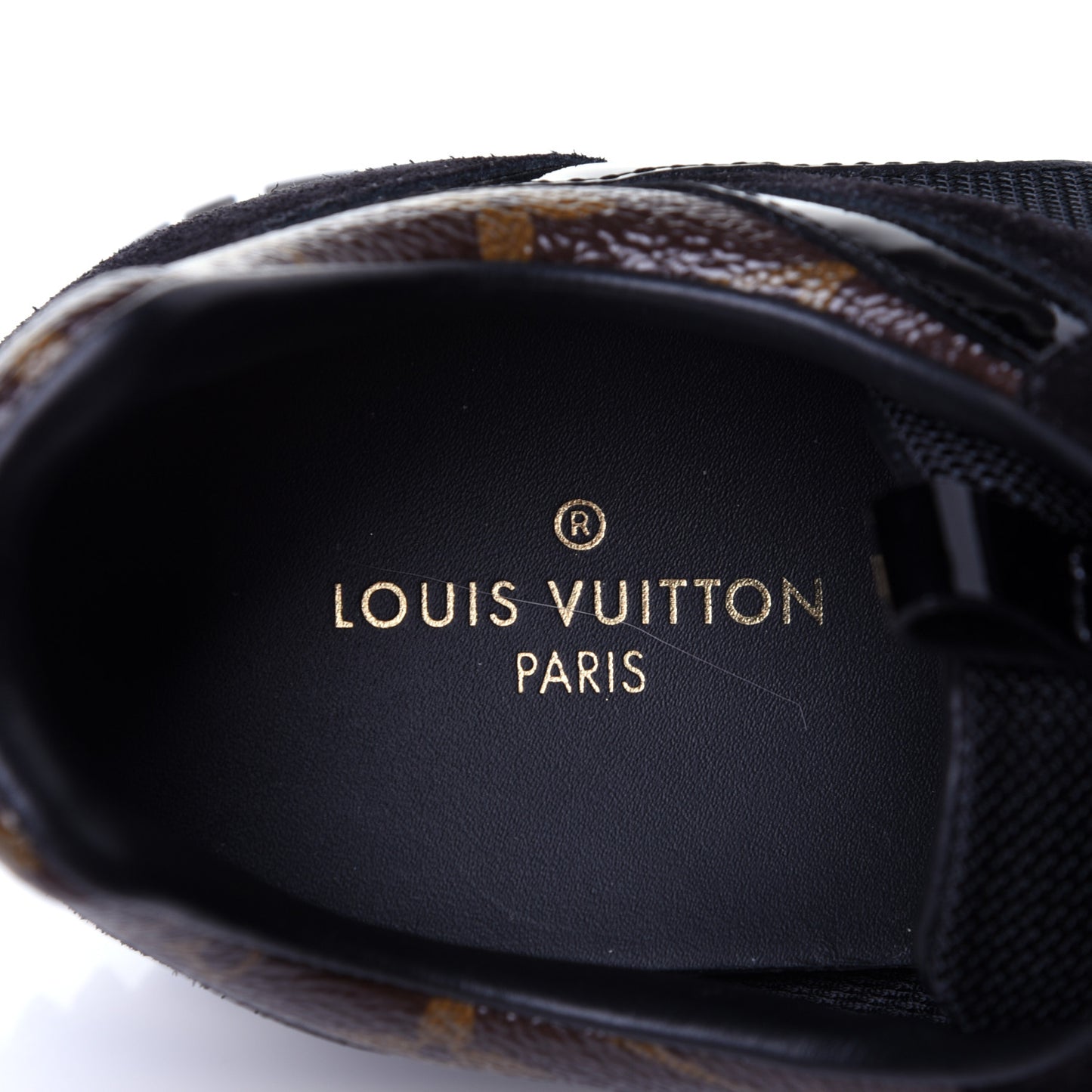 Suede Monogram Run Away Sneakers 37.5 Black