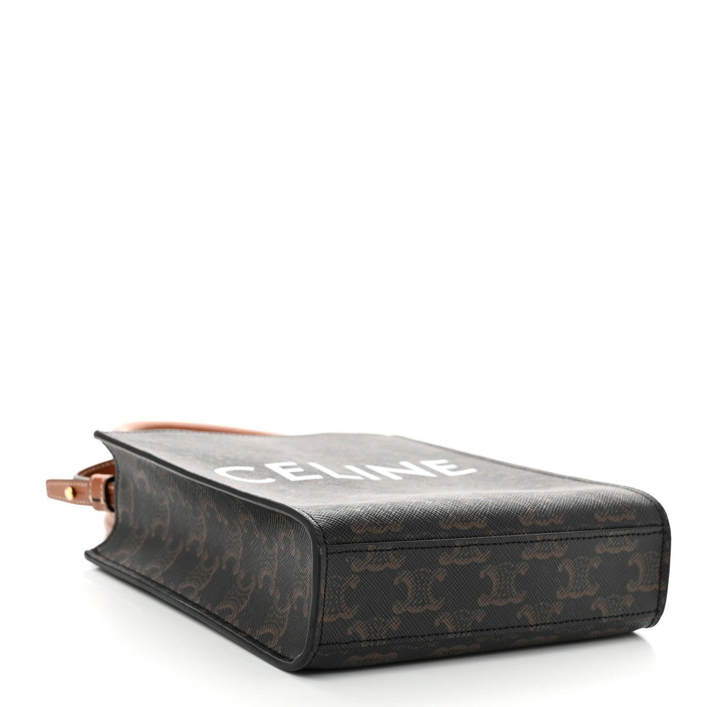 Triomphe Canvas Calfskin Mini Vertical Cabas Tan