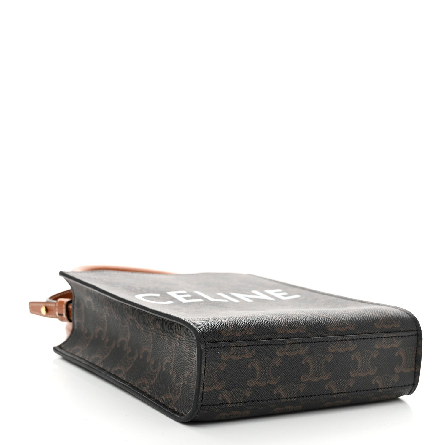 Celine Triomphe Canvas Calfskin Mini Vertical Cabas Tan 4 of 8