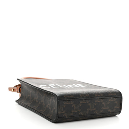 Celine Triomphe Canvas Calfskin Mini Vertical Cabas Tan 4 of 8