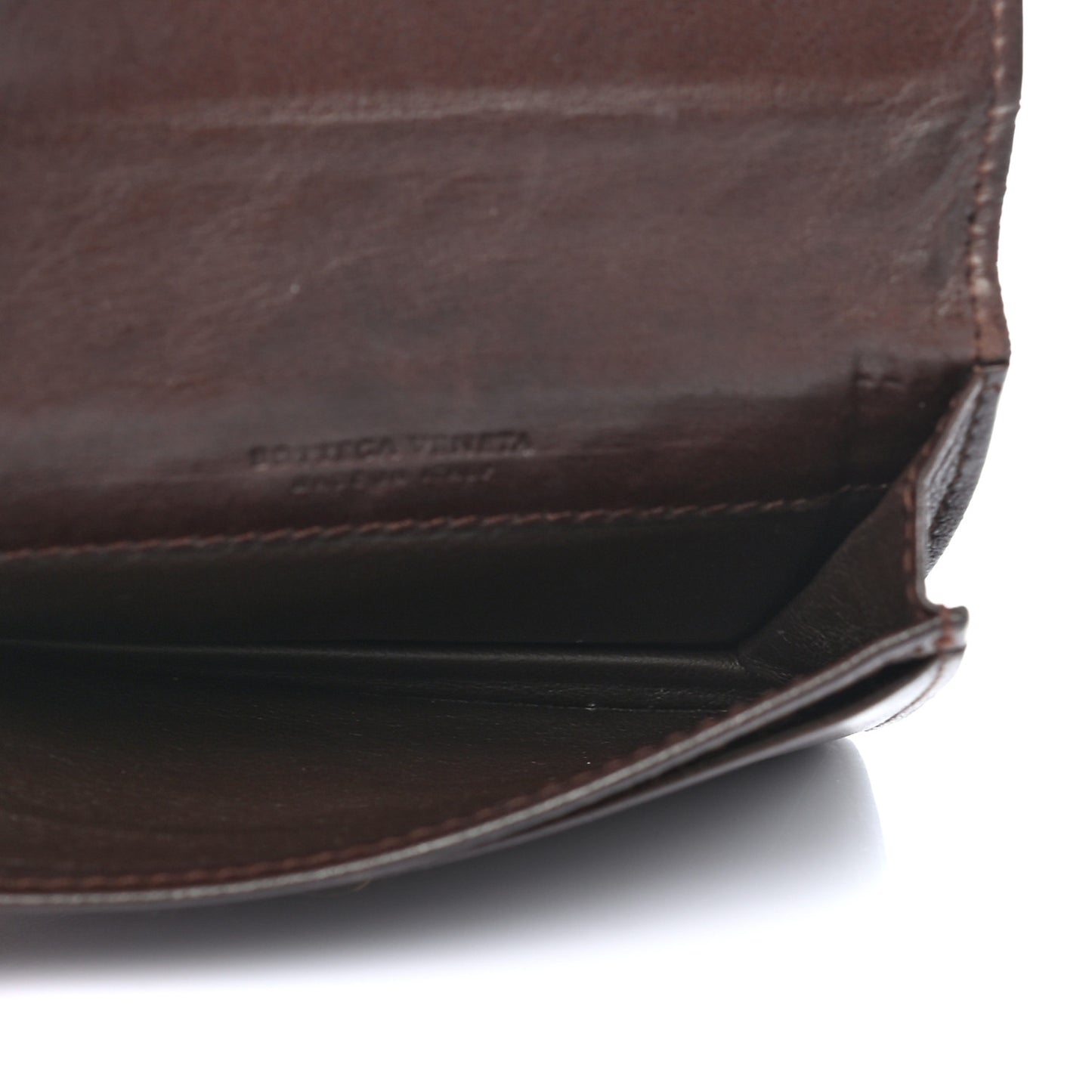 Nappa Intrecciato Card Holder Ebano