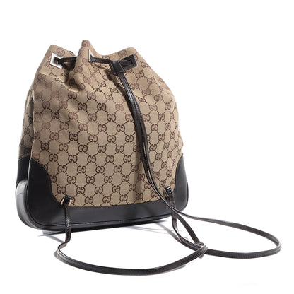 Gucci Monogram Small Drawstring Backpack Dark Brown 3 of 7