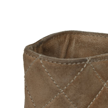 Chanel Suede Quilted Shopping Tote Beige 10 of 11