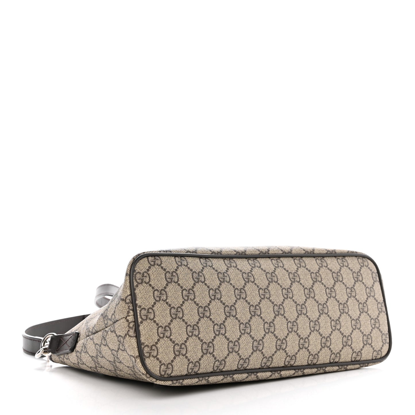 GG Supreme Monogram Small Zippered Tote Dark Brown