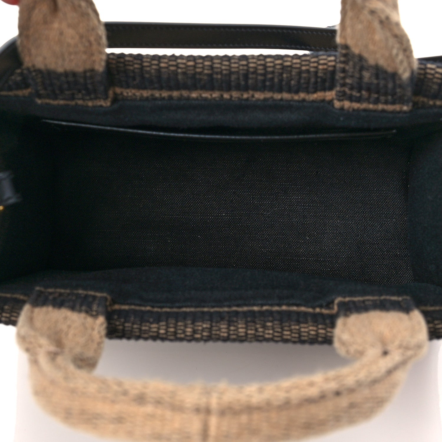 Celine Canvas Calfskin Small Cabas Thais Natural Black 5 of 7