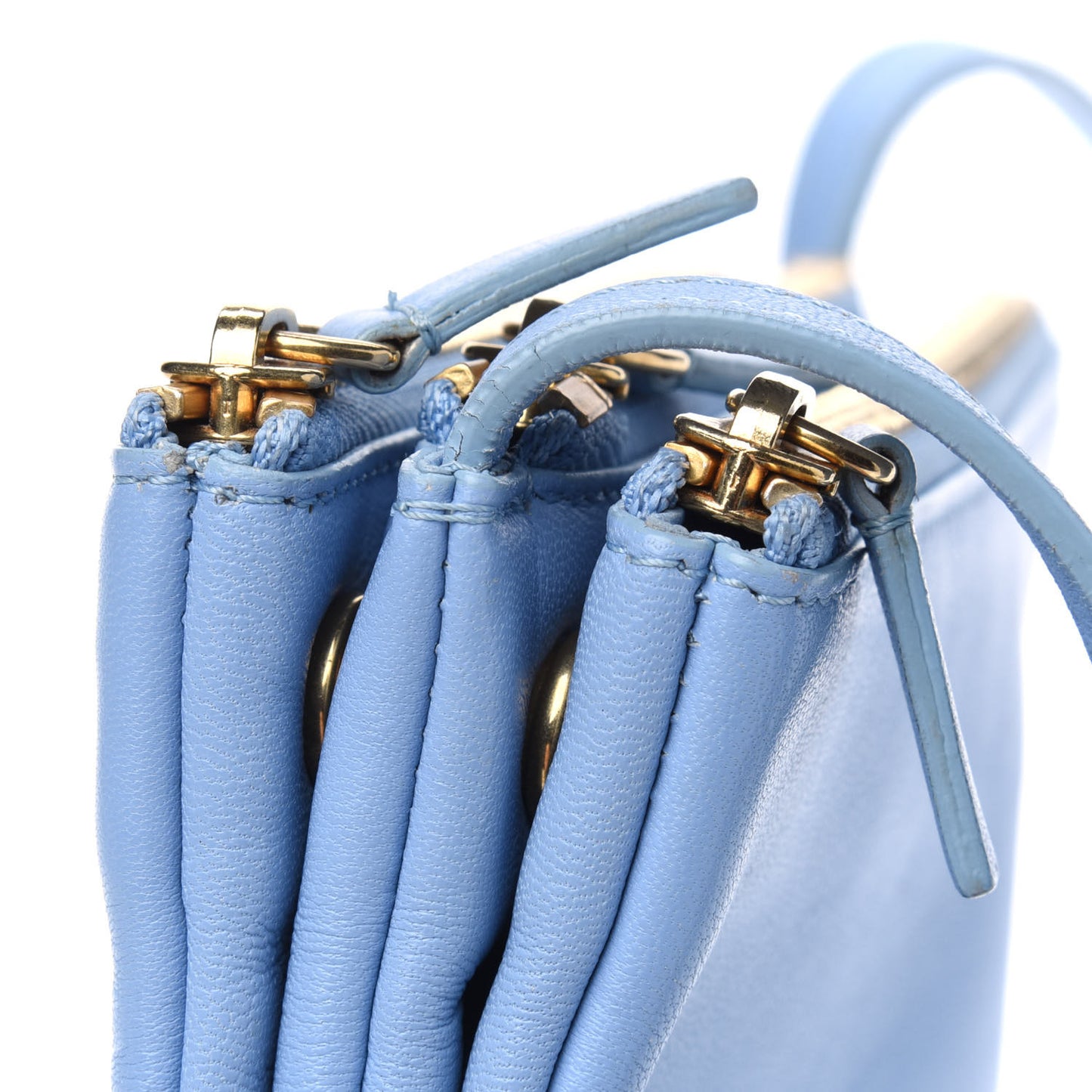 Lambskin Small Trio Crossbody Bag Baby Blue
