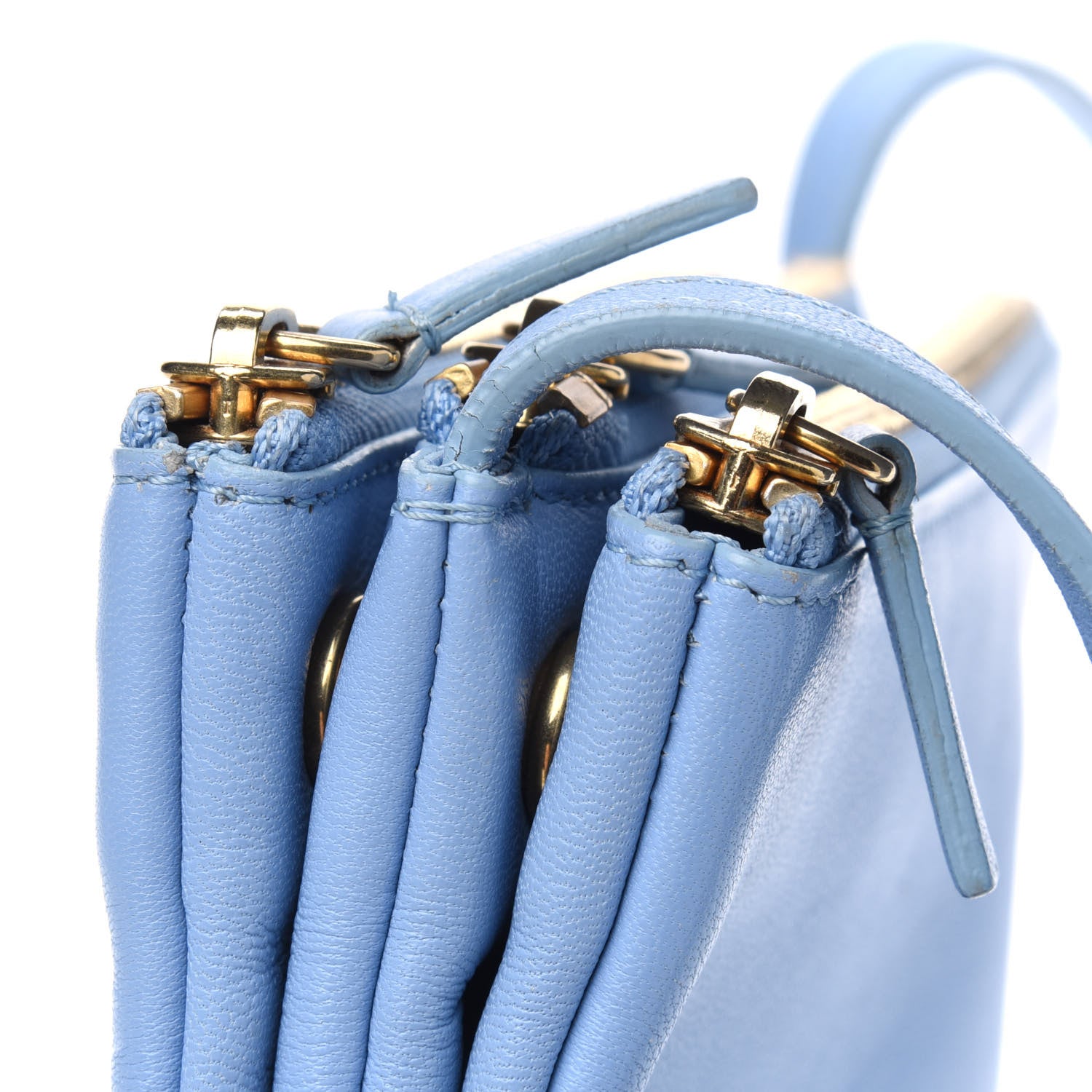 Celine Lambskin Small Trio Crossbody Bag Baby Blue 16 of 23
