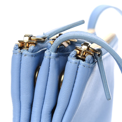 Celine Lambskin Small Trio Crossbody Bag Baby Blue 16 of 23