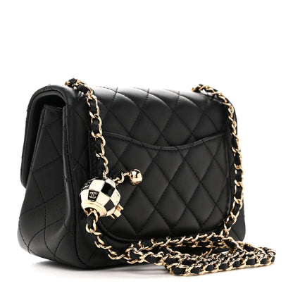 Chanel Lambskin Quilted Enamel Mini Pearl Crush Flap Black 3 of 11