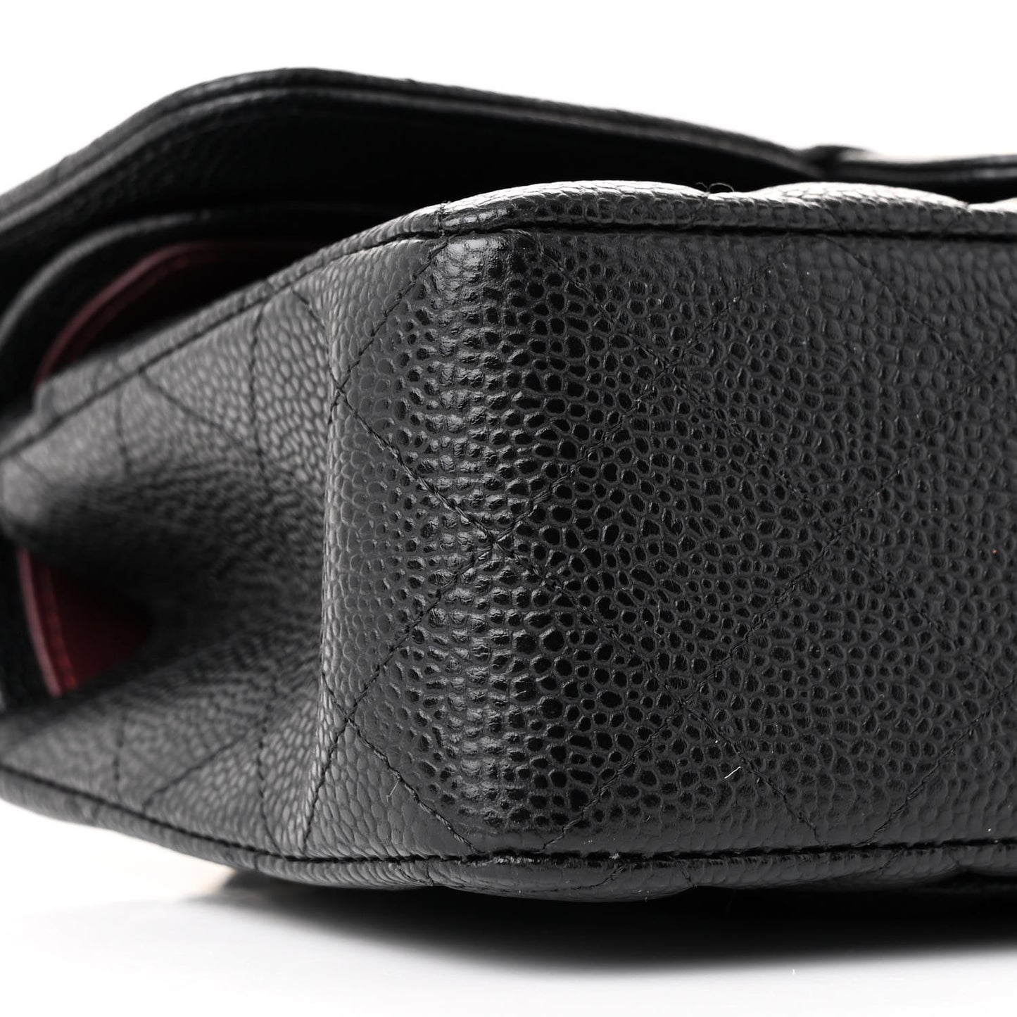 Caviar Quilted Small Double Flap Black