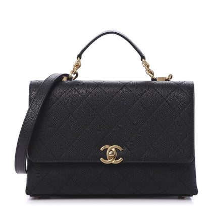 Chanel Grained Calfskin Small Stitched Flap Black 1 of 10