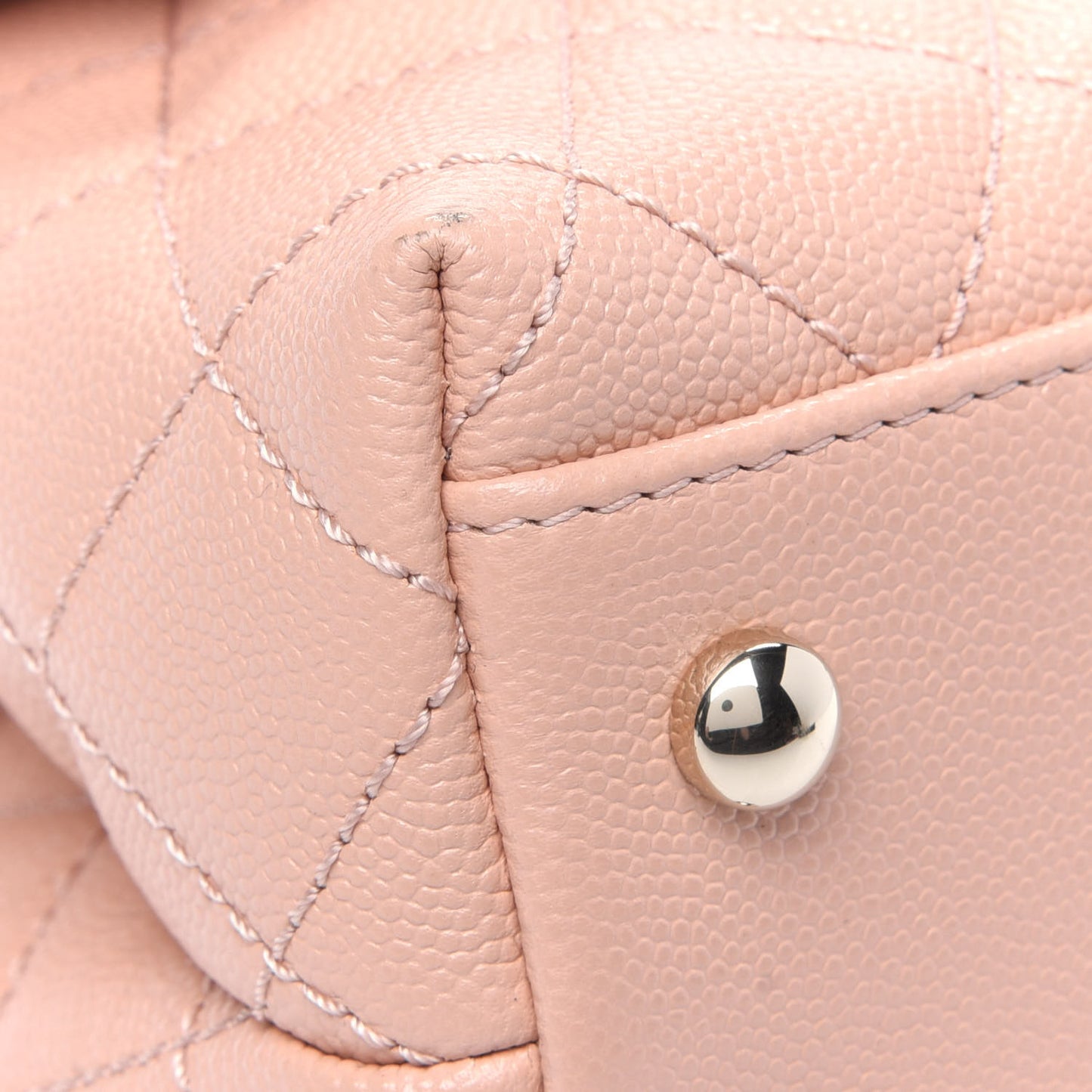 Caviar Quilted Mini Coco Handle Flap Light Pink