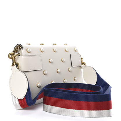 Gucci Nappa Pearl Studded Mini Queen Margaret Broadway Shoulder Bag Mystic White 2 of 11
