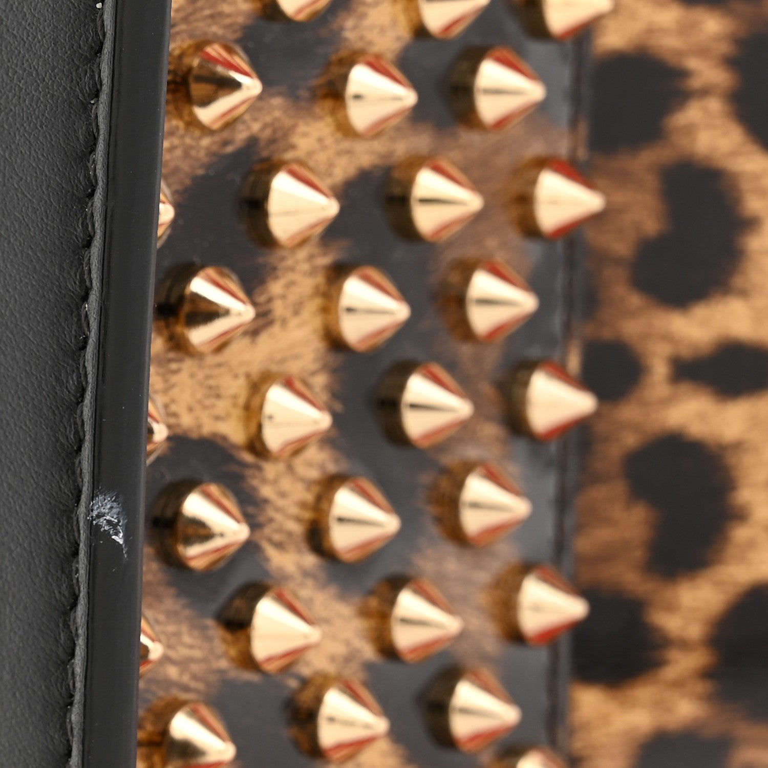 Christian Louboutin Calfskin Patent Leopard Spiked Medium Paloma Black 10 of 12