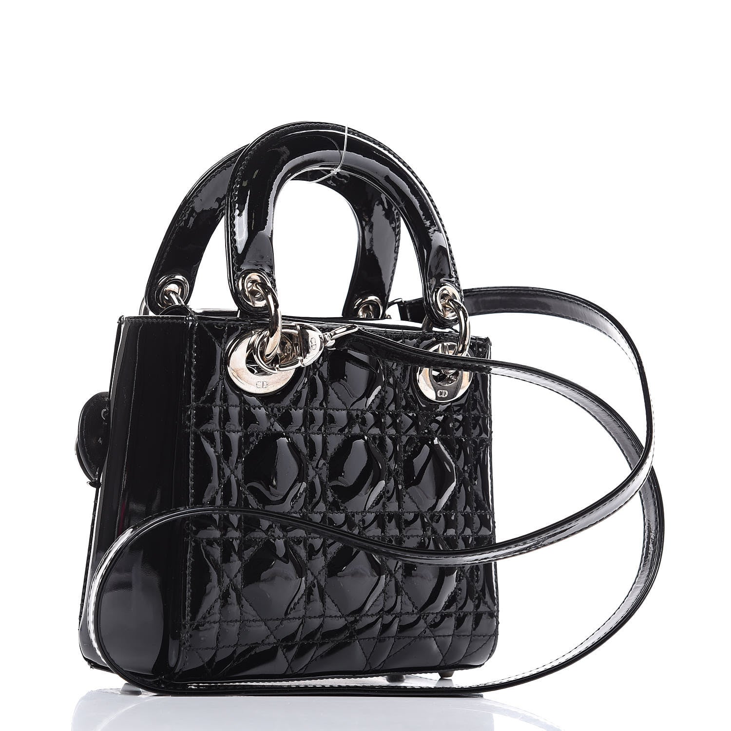 Christian Dior Patent Cannage Mini Lady Dior Black 3 of 9