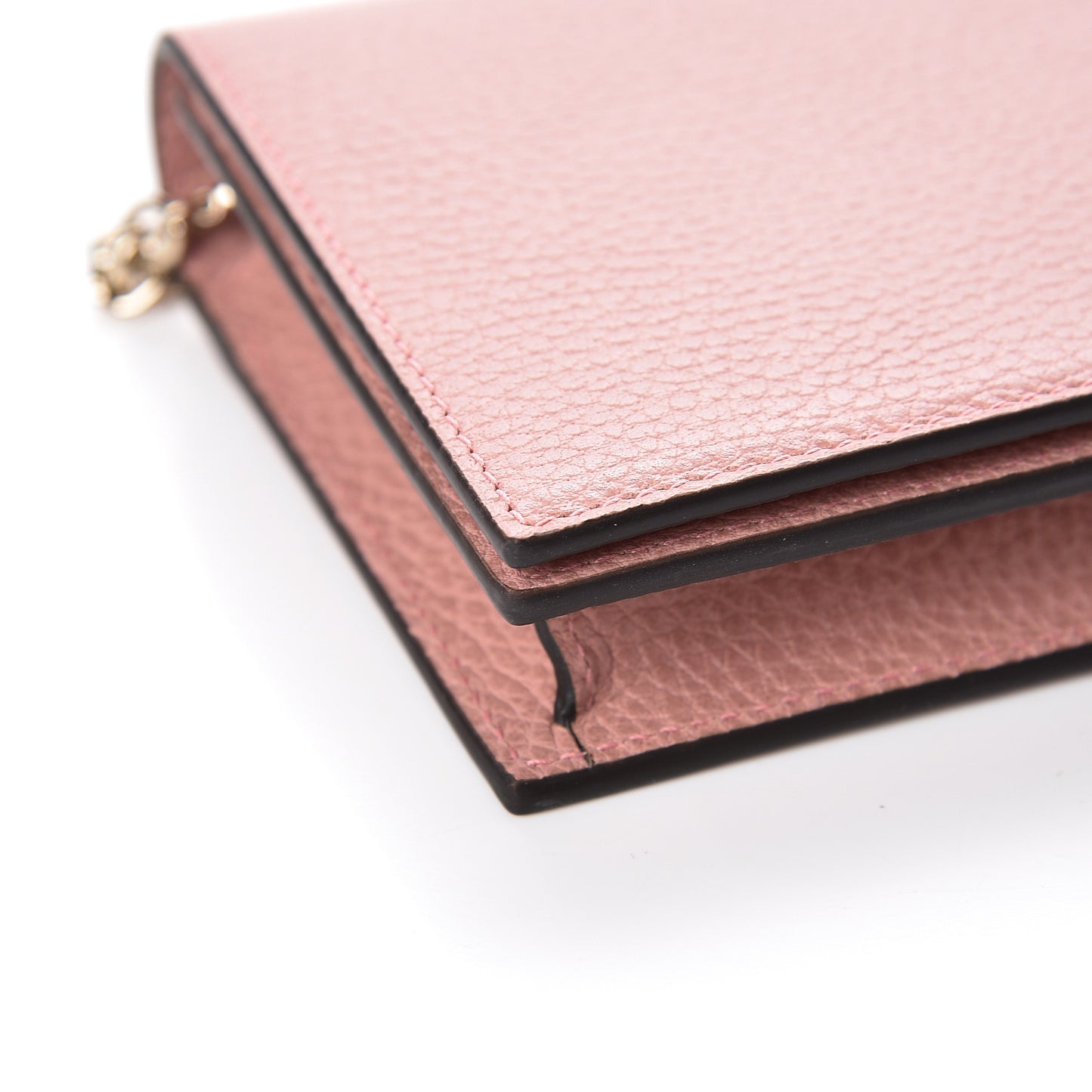 Dollar Calfskin Medium Betty Chain Wallet Soft Pink