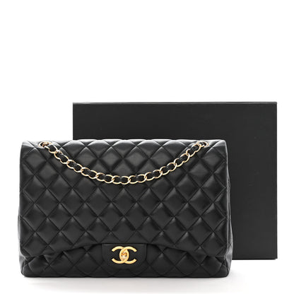 Chanel Lambskin Quilted Maxi Double Flap Black 15 of 15
