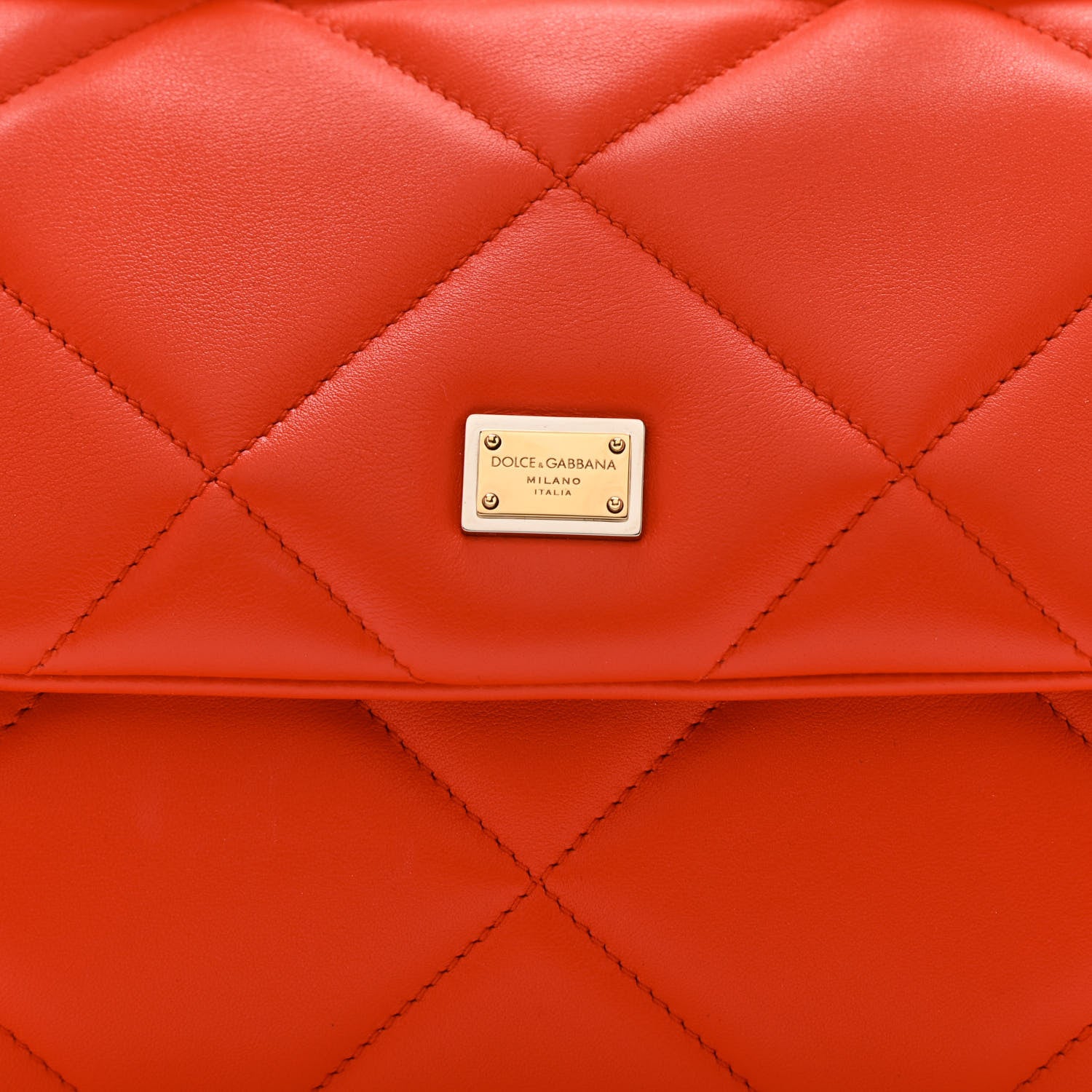 Dolce & Gabbana Calfskin Quilted Small Miss Sicily Satchel Red 7 of 9