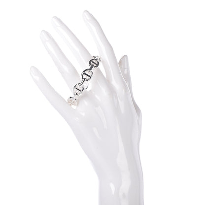 Hermes Sterling Silver MM Chaine d'Ancre Enchainee Cuff Bracelet SH 2 of 5
