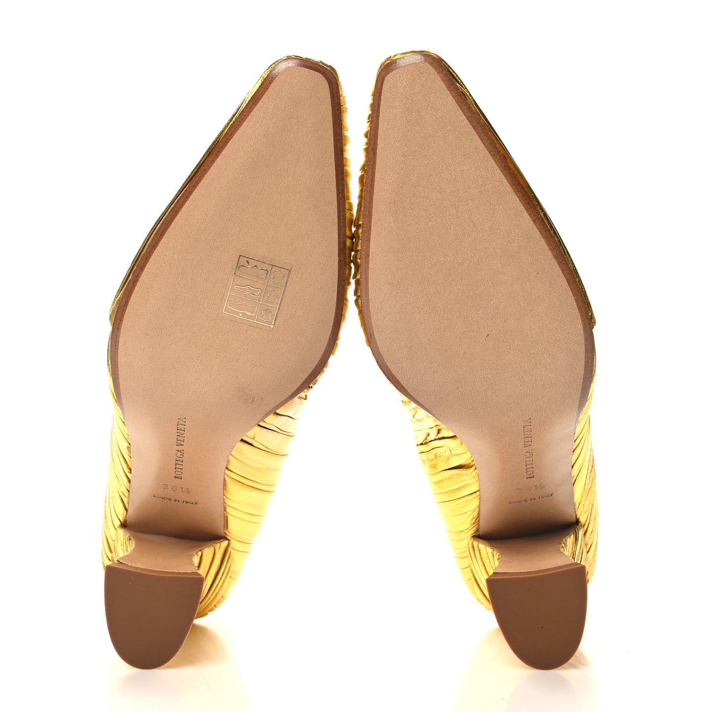 Metallic Bark Nappa Almond Pumps 38.5 Gold