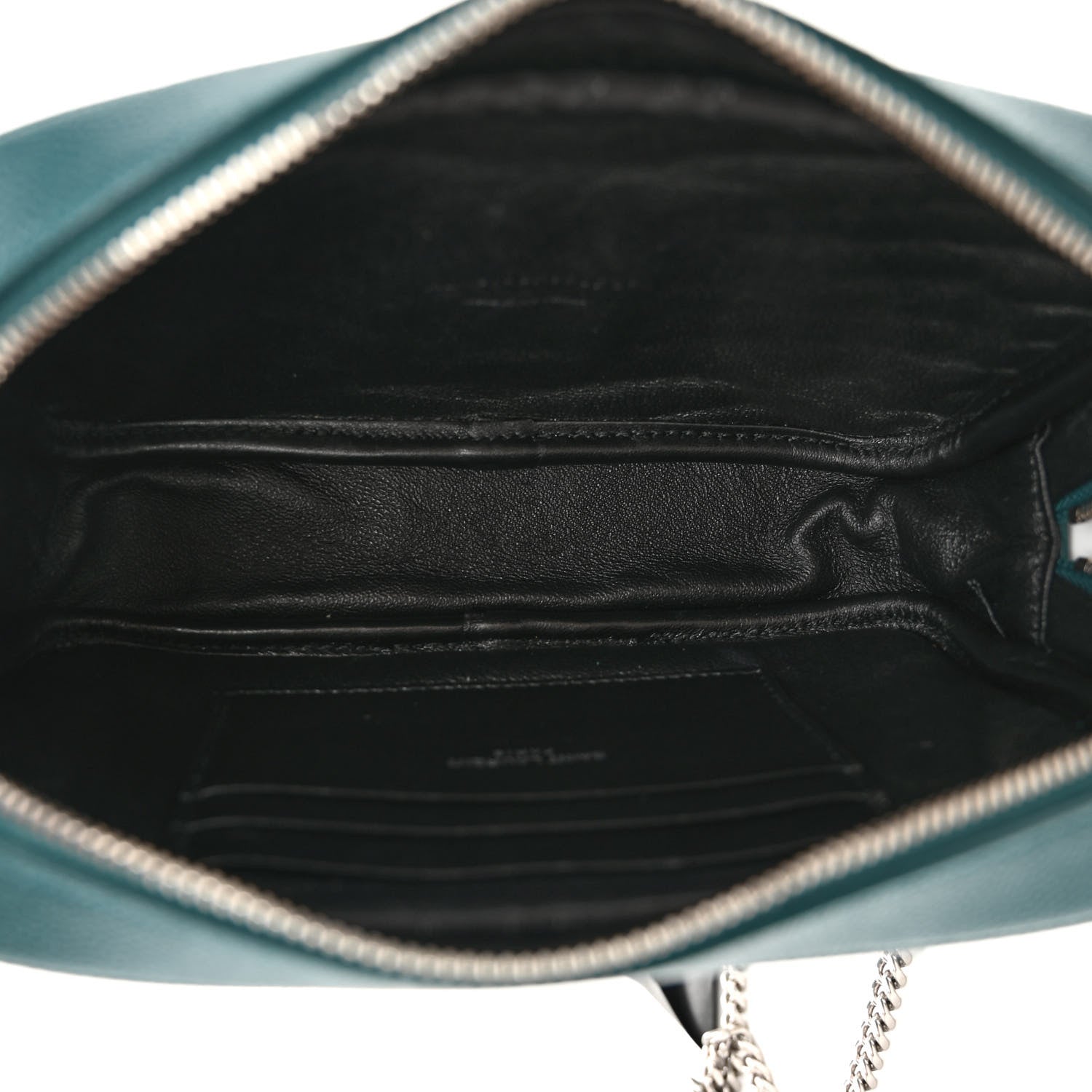 Saint Laurent Grain De Poudre Matelasse Monogram Mini Lou Camera Bag Petrol Green 5 of 9