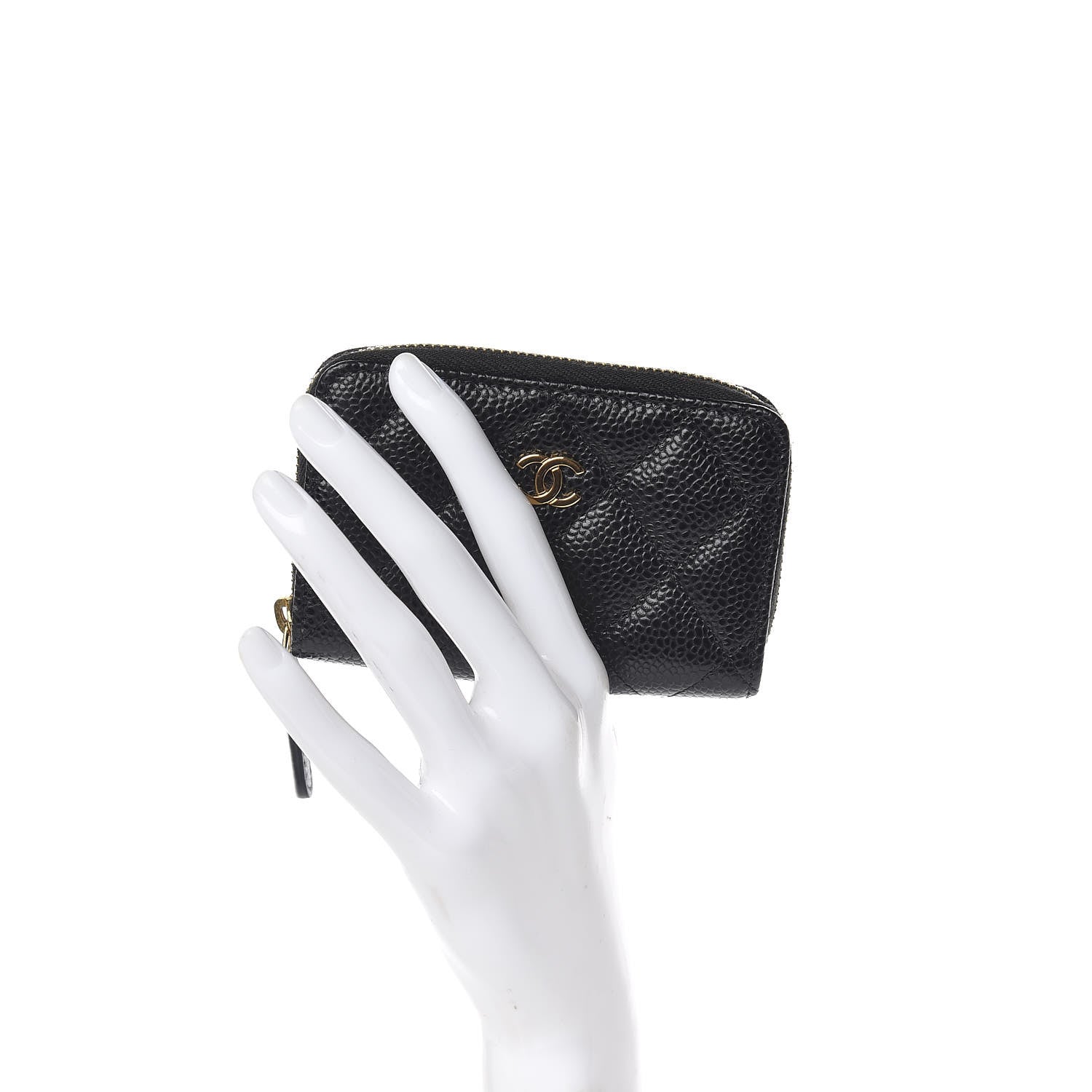 Chanel Caviar Quilted Zip Coin Purse Black 2 of 10