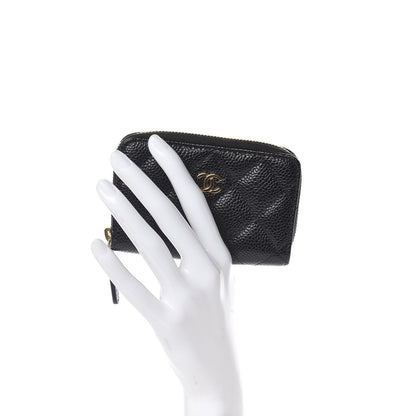 Chanel Caviar Quilted Zip Coin Purse Black 2 of 10
