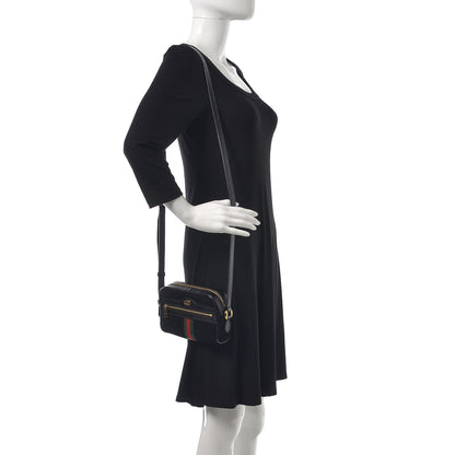 Gucci Suede Patent Web Mini Ophidia Shoulder Bag Black 2 of 10