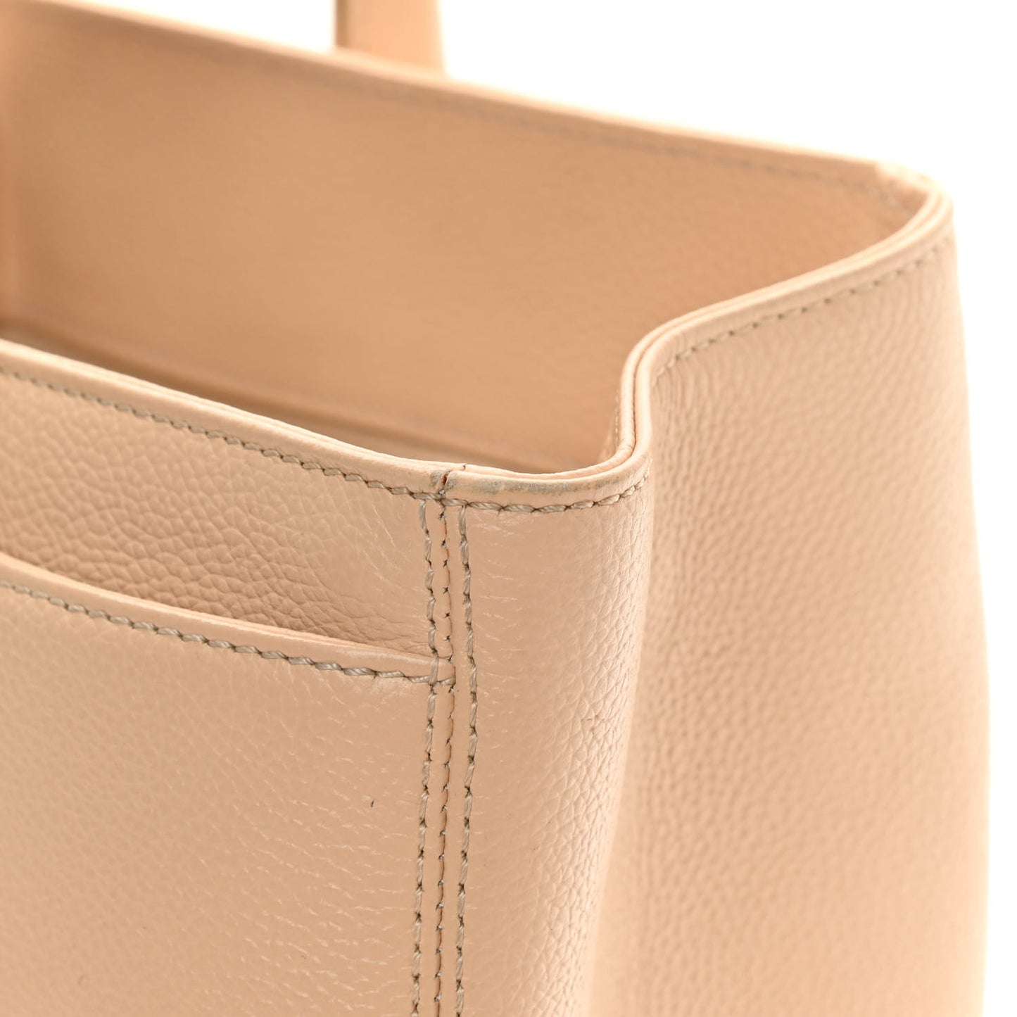 Calfskin Cerf Executive Shopper Tote Beige